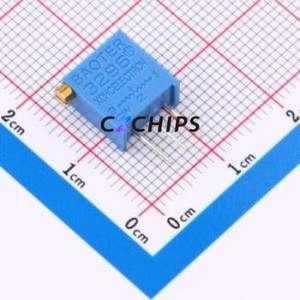 Résistance/potentiomètre réglable 3296X-502-LF, composant traversant (THT)-3P, 9,5x4,8 mm, résistance 5 kOhm, 10 %, 500 mW, 250 ppm/ ℃ - Product Image 1