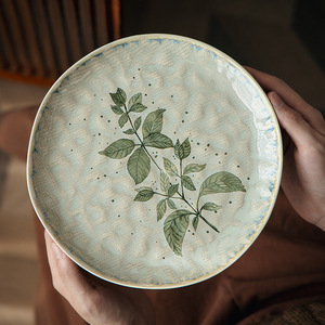 Magnifique assiette en <span class=keywords><strong>porcelaine</strong></span> scandinave bohème <span class=keywords><strong>de</strong></span> <span class=keywords><strong>luxe</strong></span> à motif floral, 8,5 pouces, bord ondulé, peu profonde, passe au lave-vaisselle, personnalisable - Product Image 4