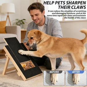 Wooden pet <b>scratching</b> <b>post</b> with food trough, pull-out nail file, pet supplies, cat <b>scratching</b> <b>post</b>. - Product Image 5