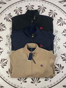 Giacca da Uomo in Cotone Stile Retrò con Colletto Rialzato, Ricamo Etichetta RL, Stile Old Money, Cappotto Casual Autunno Inverno # R L-2246 - Product Image 3