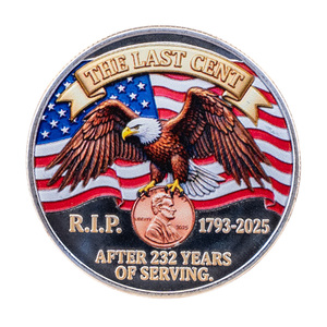Pièce commémorative en stock, artisanat métallique, souvenir personnalisé, édition finale du dernier centime de 2025, décoration Aigle de Philadelphie - Product Image 3