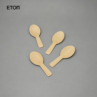 Cuillères à glace jetables écologiques en bois de 82 mm, biodégradables, mini-cuillères de dégustation pour desserts, pour événements et fournitures de fête en gros