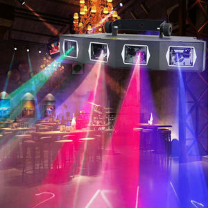 Línea láser de escaneo de cuatro cabezales en forma de abanico, línea láser a todo color, luz DJ Disco Show Night Club RGB Stage Laser Light - Product Image 1