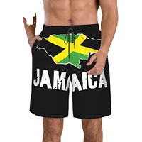 Maillot de bain pour homme avec carte de la Jamaïque, short de bain à séchage rapide, maillot de bain de plage avec poches et doublure en maille