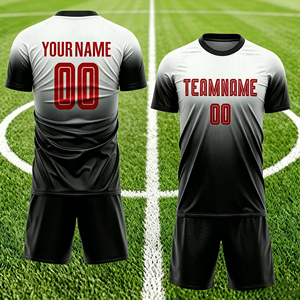 Personnalisez les maillots de football pour hommes en ligne, conception gratuite, entièrement personnalisés, 100% polyester, séchage rapide, respirants, pour l'été - Product Image 1