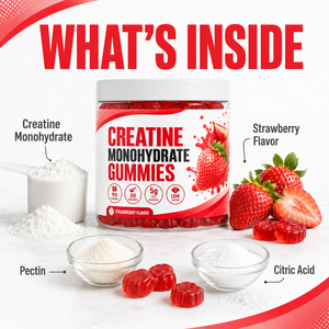 Suplemento Dietético Pre-Entrenamiento, Gomitas de Creatina, Potenciador de Energía y Desarrollo Muscular para Adultos, Creatina Monohidrato - Product Image 2