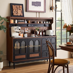 French Retro Solid Wood <b>Sideboard</b> 1.5M With Drawers Moisture Proof Storage Cabinet For Dining Room - Product Image 1