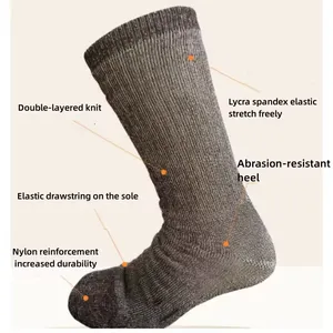 Индивидуальный логотип 100% шерстяные осенне-зимние мужские вязаные носки утепленные теплые носки из мериносовой шерсти