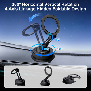 Soporte Magnético para Teléfono con Ventosa de Vacío, Totalmente Metálico, Rotación de 360 Grados, para Coche - Product Image 4