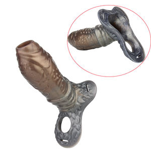 Guaina per Pene Grigio Moka Serie Fantasy Indossabile Estensore Maschile Aperto per un'Efficace Ingrandimento - Product Image 3