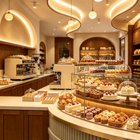 Vitrines de présentation en verre sur mesure pour la vente au détail, adaptées à la décoration intérieure de cafés de luxe