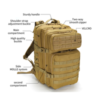 SABADO 600D Oxford 45L Mochila Tactico pochette Molle étanche sac de Camping Trekking randonnée Pack sac à dos tactique