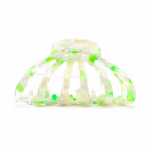 Barrettes à cheveux en acétate multicolores texturées de style européen et américain, accessoires pour cheveux en acétate uniques pour femmes, vente en gros. - Product Image 4