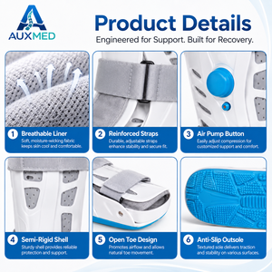 <span class=keywords><strong>Bota</strong></span> Ortopédica Inflable Alta para Caminar, Universal para Hombre y Mujer, para Esguince de Tobillo, Tendón de Aquiles, Postoperatoria - Product Image 6