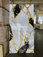 Revêtement mural en PVC UV Coating couleur de marbre haute brillance résistant aux rayures de style postmoderne panneau mural de
