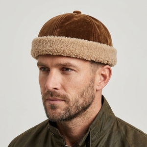 Sombrero <span class=keywords><strong>de</strong></span> Pana Vintage <span class=keywords><strong>de</strong></span> Color Liso con Imitación <span class=keywords><strong>de</strong></span> <span class=keywords><strong>Lana</strong></span> <span class=keywords><strong>de</strong></span> Cordero, Estilo Landlord sin Visera - Product Image 4