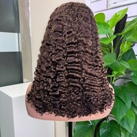 Pelucas de Cabello Humano con Doble Trama y Rizo Birmano, Cierre 5x5, Peluca Bob de Encaje