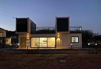 Maison Modulaire de Luxe en Conteneur Maritime Modifié de 40 pieds, Deux ou Trois Chambres, Salon, Cuisine, Pliable, Démontable, Conception Respirante