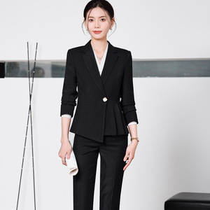Women Professional Suit Set Three Quarter Sleeves Polyester Workwear For Office Hotel Receptionist Jewelry Store Beauty Salon - Product Image 4