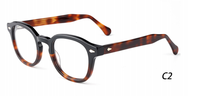 Monture de lunettes optiques unisexe à monture complète ronde en TR90, style rétro avec rivets, pour verres de prescription classiques