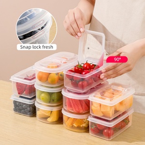 Custom Logo /Color Meal Prep Reusable Food Grade Square Fruit Grain Cereal Storage Box Clear Plastic Food <b>Container</b> With Lid - Product Image 3