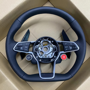 Volant en cuir véritable amélioré <span class=keywords><strong>de</strong></span> style course pour <span class=keywords><strong>AUDI</strong></span> RS7 RS3 RS4 RS5 RS6 S8 Q3 Q5 A4 A5 TT <span class=keywords><strong>R8</strong></span> – Nouveauté usine - Product Image 4