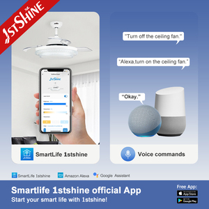 Ventilateur de plafond à LED 1stshine Offre Spéciale télécommande haute vitesse 3 pales Lampe de ventilateur de plafond à lame cachée - Product Image 6