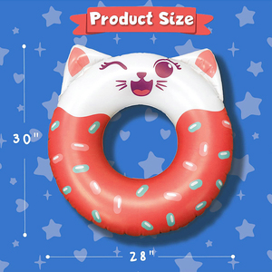 <strong>Inflatable</strong> PVC <strong>Pool</strong> Floats <strong>Set</strong> for Kids Includes Glitter Cat Ice Raft and Mermaid Swimming Tube for Swimming Party Toys - Product Image 3