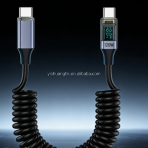 Cable de Datos Tipo-C con Pantalla Digital, Carga Rápida PD100W, Material PVC, Carga Inteligente de 60W, Corriente Visible, Cobre Puro - Product Image 1