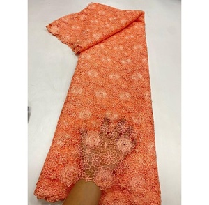 Tissu en dentelle <span class=keywords><strong>de</strong></span> coton écologique avec broderie <span class=keywords><strong>de</strong></span> paillettes à motif floral pour accessoires vestimentaires et <span class=keywords><strong>robes</strong></span> <span class=keywords><strong>de</strong></span> <span class=keywords><strong>mariée</strong></span> - Product Image 6