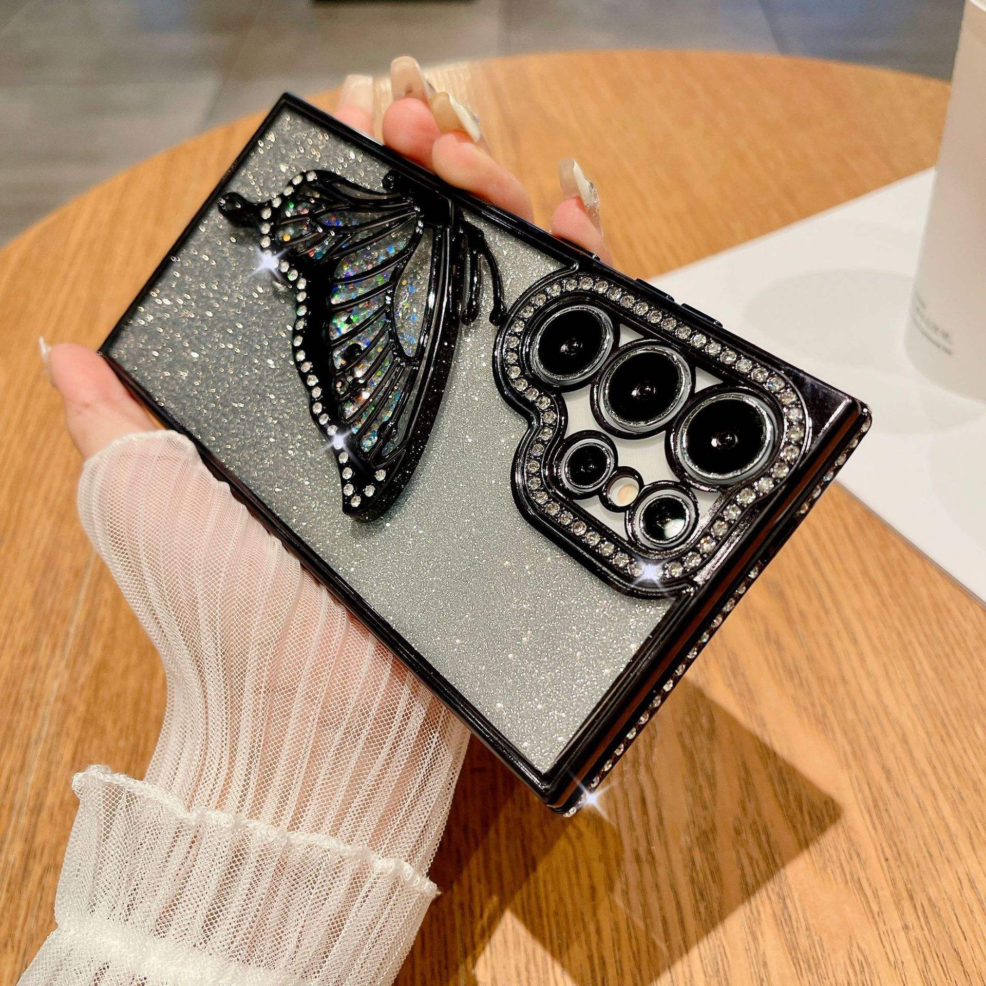 Noir + carte de paillettes dégradé