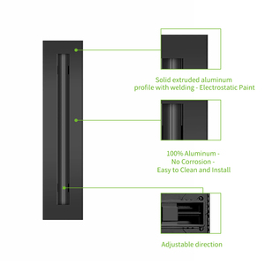 Lakeso HVAC 12 인치 블랙 선형 슬롯 디퓨저 싱글 슬롯 에어 벤트 에어컨 통풍구 커버 - Product Image 4