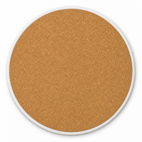 Sous-verre en céramique 10,8 cm rond motif couronne de feuilles vertes, impression UV émaillée, base en liège, pour table basse, décoration intérieure, cadeau