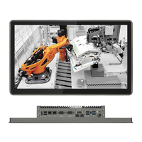 Panel PC Industrial sin Ventilador de 18.5 Pulgadas, VESA IP65, Monitor de Pantalla Táctil Resistente al Agua, PC con Windows 10 Linux para Automatización Industrial Visual