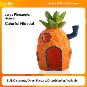 Groot SpongeBob Ananas Huis <span class=keywords><strong>Aquarium</strong></span> Ornament Visbak Decoratie met Schuilplaats - Product Image 5