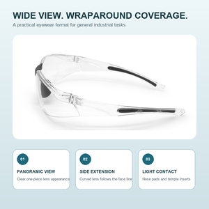<span class=keywords><strong>Gafas</strong></span> <span class=keywords><strong>de</strong></span> <span class=keywords><strong>Seguridad</strong></span> Transparentes Envolventes al por Mayor, Lentes Protectoras Industriales con Lente Panorámica y Almohadillas Nasales Suaves - Product Image 4