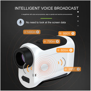 Télémètre laser de golf professionnel d'extérieur avec écran latéral vocal, 5-1500M, écran couleur tactile, batterie au lithium, noir/blanc - Product Image 6