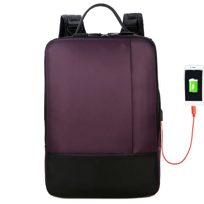 DianLunカスタム高品質多機能キャンバス大学生スクールバッグUSB充電ポート付きメンズラップトップバックパック