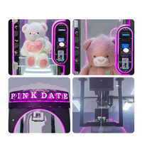 Leon Pink Date Machine de grue à prix de poupée jouet à coupe automatique intelligente Machine à ciseaux Jeu de coupe et machine à cadeaux