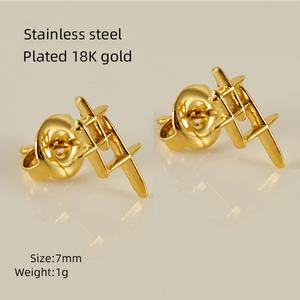 Mini <b>Titanium</b> Steel <b>Studs</b> High-Grade 18K Stainless Steel Irregular Heart-shaped Earrings for Women for Parties and Gifts - Product Image 6