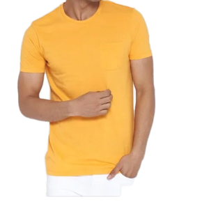 Camiseta informal de media manga con cuello redondo para hombre, tela de jersey con estampado de descarga de patrón sólido, opciones de peso de 180g y 200g - Product Image 1