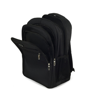 Black Solid Color Backpack 20-35L Waterproof Large Capacity Shoulder Strap For Leisure Travel Student School Bag - Product Image 2