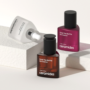 Emballage de sérum cosmétique de luxe 30 ml, flacons en verre uniques avec bouton-poussoir givré, flacons compte-gouttes pour huile essentielle - Product Image 1