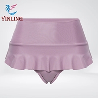 Prix de gros, short en nylon mat violet pour femmes, ensemble de vêtements de sport à volants, taille mi-haute, sexy, vêtements de danse pour femmes