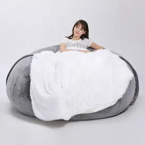 Bejirog Kursi Bean Bag Kain, Beanbag Raksasa Furnitur Sofa untuk Dewasa Anak-anak Ukuran King