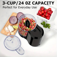2025 Nieuwe Ontwerp Food Grade Elektrische Ui Knoflook Vlees Groente Fruit Chopper 700Ml 3-Cup Elektrische Voedsel Chopper Blender