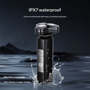 เครื่องโกนหนวดแบบหมุน 3 หัว พรีเมียม สำหรับผู้ชาย IPX7 กันน้ำ ล้างทำความสะอาดได้ หน้าจอ LED ดิจิตอล ตัวเครื่องอะลูมิเนียมทั้งตัว ชาร์จแบบ Type-C กันน้ำ IPX7 F - Product Image 6