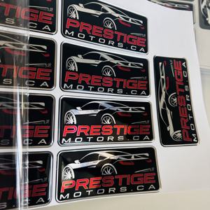 สติกเกอร์เรซิ่นอีพ็อกซี่แบบตัด 3 มิติ พิมพ์โลโก้ตามสั่ง กันน้ำ สำหรับโฆษณา พร้อมพื้นหลังสีเงิน - Product Image 4