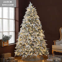 Arbre de Noël floqué de neige artificielle de haute qualité arbres de Noël artificiels uniques 6ft 7ft LED arbres de Noël avec des lumières