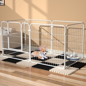 Valla de Aislamiento <span class=keywords><strong>para</strong></span> <span class=keywords><strong>Perros</strong></span> de Interior con Instalación Rápida - Valla Desmontable de Hierro con Tubos Cuadrados <span class=keywords><strong>para</strong></span> <span class=keywords><strong>Perros</strong></span> Pequeños, Medianos y Grandes - Product Image 5